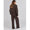 image:imageANRABESS Women 2 Piece Set Sweatsuits Lounge Fall Outfits  Quarter Zip Pullover Wide Leg Pants amp Pockets Matching SetCasual Travel Fashion Airport Vacation ClothingSweat Track SuitsCoffee
