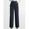image:imageANRABESS Women Buckle Work Dress Pants with Pockets  Wide Leg Mid Waist Trousers Office Dressy Formal Business Casual Long Fall Slacks Solid amp StripedStripe Navy Blue