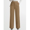image:imageANRABESS Women Buckle Work Dress Pants with Pockets  Wide Leg Mid Waist Trousers Office Dressy Formal Business Casual Long Fall Slacks Solid amp StripedKhaki