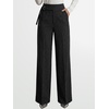 image:imageANRABESS Women Buckle Work Dress Pants with Pockets  Wide Leg Mid Waist Trousers Office Dressy Formal Business Casual Long Fall Slacks Solid amp StripedStripe Black