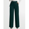 image:imageANRABESS Women Buckle Work Dress Pants with Pockets  Wide Leg Mid Waist Trousers Office Dressy Formal Business Casual Long Fall Slacks Solid amp StripedDark Green