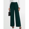 image:imageANRABESS Women Buckle Work Dress Pants with Pockets  Wide Leg Mid Waist Trousers Office Dressy Formal Business Casual Long Fall Slacks Solid amp StripedDark Green