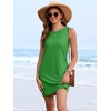 image:imageANRABESS Women Swimsuit Cover Up Summer Bathing Suits  Eyelet Knit Sundress Sleeveless Beach Tank Short Dresses Swim Suits Coverups Travel Vacation ClothesPool Swimwear OutfitsGrass Green