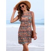 image:imageANRABESS Women Swimsuit Cover Up Summer Bathing Suits  Eyelet Knit Sundress Sleeveless Beach Tank Short Dresses Swim Suits Coverups Travel Vacation ClothesPool Swimwear OutfitsOrange Blue Diamonds