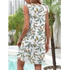 image:imageANRABESS Women Swimsuit Cover Up Summer Bathing Suits  Eyelet Knit Sundress Sleeveless Beach Tank Short Dresses Swim Suits Coverups Travel Vacation ClothesPool Swimwear OutfitsWhite Colorful Leaf