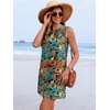 image:imageANRABESS Women Swimsuit Cover Up Summer Bathing Suits  Eyelet Knit Sundress Sleeveless Beach Tank Short Dresses Swim Suits Coverups Travel Vacation ClothesPool Swimwear OutfitsOrange Red Blue Leaf