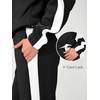 image:imageANRABESS Womens 2 Piece Lounge Set Color Block Tracksuit Sweatsuit  Half Zip Collared Sweatshirt Wide Leg Sweatpants Airport Travel Outfit Comfy Workout Matching Sets Fall Winter ClothingBlack White