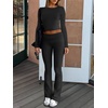 image:imageANRABESS Womens 2 Piece Matching Lounge Sets  Fall Vacation Airport Travel Outfits Workout Yoga Clothes Soft Comfy Long Sleeve Crop Top Fold Over Flare Leggings PantsBlack