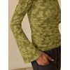 image:imageANRABESS Womens Bell Long Sleeve Crop Tops Floral Mesh Blouse  Boat Neck Slim Fit Shirts Bodycon Outfit Soft Polyester Fabric Going Out Work Trendy Elegant Fall Spring ClothesGreen