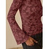 image:imageANRABESS Womens Bell Long Sleeve Crop Tops Floral Mesh Blouse  Boat Neck Slim Fit Shirts Bodycon Outfit Soft Polyester Fabric Going Out Work Trendy Elegant Fall Spring ClothesRed