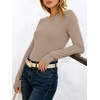 image:imageANRABESS Womens Boat Neck Long Sleeve Thermal Shirts  Comfy Soft Warm Fleece Tops Slim Fit Basic TShirt Going Out Work AllDay Wear Fall Fashion Winter Casual Layering OutfitsKhaki