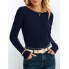 image:imageANRABESS Womens Boat Neck Long Sleeve Thermal Shirts  Comfy Soft Warm Fleece Tops Slim Fit Basic TShirt Going Out Work AllDay Wear Fall Fashion Winter Casual Layering OutfitsNavy Blue