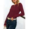 image:imageANRABESS Womens Boat Neck Long Sleeve Thermal Shirts  Comfy Soft Warm Fleece Tops Slim Fit Basic TShirt Going Out Work AllDay Wear Fall Fashion Winter Casual Layering OutfitsDeep Red