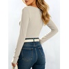 image:imageANRABESS Womens Boat Neck Long Sleeve Thermal Shirts  Comfy Soft Warm Fleece Tops Slim Fit Basic TShirt Going Out Work AllDay Wear Fall Fashion Winter Casual Layering OutfitsBeige