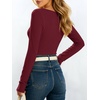 image:imageANRABESS Womens Boat Neck Long Sleeve Thermal Shirts  Comfy Soft Warm Fleece Tops Slim Fit Basic TShirt Going Out Work AllDay Wear Fall Fashion Winter Casual Layering OutfitsDeep Red