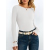 image:imageANRABESS Womens Boat Neck Long Sleeve Thermal Shirts  Comfy Soft Warm Fleece Tops Slim Fit Basic TShirt Going Out Work AllDay Wear Fall Fashion Winter Casual Layering OutfitsWhite