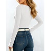 image:imageANRABESS Womens Boat Neck Long Sleeve Thermal Shirts  Comfy Soft Warm Fleece Tops Slim Fit Basic TShirt Going Out Work AllDay Wear Fall Fashion Winter Casual Layering OutfitsWhite