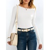 image:imageANRABESS Womens Boat Neck Long Sleeve Thermal Shirts  Comfy Soft Warm Fleece Tops Slim Fit Basic TShirt Going Out Work AllDay Wear Fall Fashion Winter Casual Layering OutfitsWhite