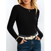 image:imageANRABESS Womens Boat Neck Long Sleeve Thermal Shirts  Comfy Soft Warm Fleece Tops Slim Fit Basic TShirt Going Out Work AllDay Wear Fall Fashion Winter Casual Layering OutfitsBlack