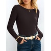 image:imageANRABESS Womens Boat Neck Long Sleeve Thermal Shirts  Comfy Soft Warm Fleece Tops Slim Fit Basic TShirt Going Out Work AllDay Wear Fall Fashion Winter Casual Layering OutfitsChocolate Brown