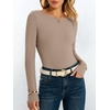 image:imageANRABESS Womens Boat Neck Long Sleeve Thermal Shirts  Comfy Soft Warm Fleece Tops Slim Fit Basic TShirt Going Out Work AllDay Wear Fall Fashion Winter Casual Layering OutfitsKhaki