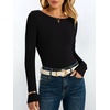image:imageANRABESS Womens Boat Neck Long Sleeve Thermal Shirts  Comfy Soft Warm Fleece Tops Slim Fit Basic TShirt Going Out Work AllDay Wear Fall Fashion Winter Casual Layering OutfitsBlack