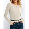 image:imageANRABESS Womens Boat Neck Long Sleeve Thermal Shirts  Comfy Soft Warm Fleece Tops Slim Fit Basic TShirt Going Out Work AllDay Wear Fall Fashion Winter Casual Layering OutfitsBeige