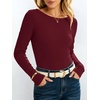image:imageANRABESS Womens Boat Neck Long Sleeve Thermal Shirts  Comfy Soft Warm Fleece Tops Slim Fit Basic TShirt Going Out Work AllDay Wear Fall Fashion Winter Casual Layering OutfitsDeep Red