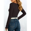 image:imageANRABESS Womens Boat Neck Long Sleeve Thermal Shirts  Comfy Soft Warm Fleece Tops Slim Fit Basic TShirt Going Out Work AllDay Wear Fall Fashion Winter Casual Layering OutfitsChocolate Brown