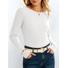 image:imageANRABESS Womens Boat Neck Long Sleeve Thermal Shirts  Comfy Soft Warm Fleece Tops Slim Fit Basic TShirt Going Out Work AllDay Wear Fall Fashion Winter Casual Layering OutfitsWhite