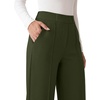 image:imageANRABESS Womens Business Casual Straight Leg Dress Pants  High Waisted Wide Leg Palazzo TrousersPull On for Work Office SlacksWrinkle Free Thermal with PocketsFall Winter ClothingArmy Green