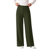image:imageANRABESS Womens Business Casual Straight Leg Dress Pants  High Waisted Wide Leg Palazzo TrousersPull On for Work Office SlacksWrinkle Free Thermal with PocketsFall Winter ClothingArmy Green