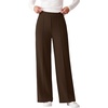image:imageANRABESS Womens Business Casual Straight Leg Dress Pants  High Waisted Wide Leg Palazzo TrousersPull On for Work Office SlacksWrinkle Free Thermal with PocketsFall Winter ClothingBrown
