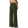 image:imageANRABESS Womens Business Casual Straight Leg Dress Pants  High Waisted Wide Leg Palazzo TrousersPull On for Work Office SlacksWrinkle Free Thermal with PocketsFall Winter ClothingArmy Green