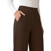 image:imageANRABESS Womens Business Casual Straight Leg Dress Pants  High Waisted Wide Leg Palazzo TrousersPull On for Work Office SlacksWrinkle Free Thermal with PocketsFall Winter ClothingBrown
