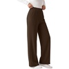 image:imageANRABESS Womens Business Casual Straight Leg Dress Pants  High Waisted Wide Leg Palazzo TrousersPull On for Work Office SlacksWrinkle Free Thermal with PocketsFall Winter ClothingBrown