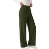 image:imageANRABESS Womens Business Casual Straight Leg Dress Pants  High Waisted Wide Leg Palazzo TrousersPull On for Work Office SlacksWrinkle Free Thermal with PocketsFall Winter ClothingArmy Green