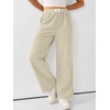 image:imageANRABESS Womens Corduroy Wide Leg Palazzo Lounge Pants  Fall Casual Loose High Waist Chunky Trousers Cozy Comfy Work Casual Outfits Ribbed Texture with Side PocketsBeige