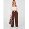 image:imageANRABESS Womens Corduroy Wide Leg Palazzo Lounge Pants  Fall Casual Loose High Waist Chunky Trousers Cozy Comfy Work Casual Outfits Ribbed Texture with Side PocketsBrown Red