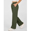 image:imageANRABESS Womens Corduroy Wide Leg Palazzo Lounge Pants  Fall Casual Loose High Waist Chunky Trousers Cozy Comfy Work Casual Outfits Ribbed Texture with Side PocketsArmy Green