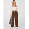 image:imageANRABESS Womens Corduroy Wide Leg Palazzo Lounge Pants  Fall Casual Loose High Waist Chunky Trousers Cozy Comfy Work Casual Outfits Ribbed Texture with Side PocketsBrown