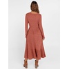 image:imageANRABESS Womens Fall Long Sleeve Midi Dress  Crewneck Swing Flowy A Line Dresses Soft Comfy Rib Knit Casual Everyday Date Nights Wear Minimal Elegant Winter LayeringBurnt Orange