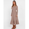 image:imageANRABESS Womens Fall Long Sleeve Midi Dress  Crewneck Swing Flowy A Line Dresses Soft Comfy Rib Knit Casual Everyday Date Nights Wear Minimal Elegant Winter LayeringTan