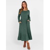 image:imageANRABESS Womens Fall Long Sleeve Midi Dress  Crewneck Swing Flowy A Line Dresses Soft Comfy Rib Knit Casual Everyday Date Nights Wear Minimal Elegant Winter LayeringGreen