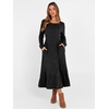 image:imageANRABESS Womens Fall Long Sleeve Midi Dress  Crewneck Swing Flowy A Line Dresses Soft Comfy Rib Knit Casual Everyday Date Nights Wear Minimal Elegant Winter LayeringBlack