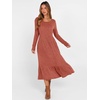 image:imageANRABESS Womens Fall Long Sleeve Midi Dress  Crewneck Swing Flowy A Line Dresses Soft Comfy Rib Knit Casual Everyday Date Nights Wear Minimal Elegant Winter LayeringBurnt Orange