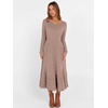 image:imageANRABESS Womens Fall Long Sleeve Midi Dress  Crewneck Swing Flowy A Line Dresses Soft Comfy Rib Knit Casual Everyday Date Nights Wear Minimal Elegant Winter LayeringTan