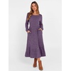 image:imageANRABESS Womens Fall Long Sleeve Midi Dress  Crewneck Swing Flowy A Line Dresses Soft Comfy Rib Knit Casual Everyday Date Nights Wear Minimal Elegant Winter LayeringPurple