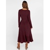 image:imageANRABESS Womens Fall Long Sleeve Midi Dress  Crewneck Swing Flowy A Line Dresses Soft Comfy Rib Knit Casual Everyday Date Nights Wear Minimal Elegant Winter LayeringBurgundy