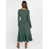 image:imageANRABESS Womens Fall Long Sleeve Midi Dress  Crewneck Swing Flowy A Line Dresses Soft Comfy Rib Knit Casual Everyday Date Nights Wear Minimal Elegant Winter LayeringGreen